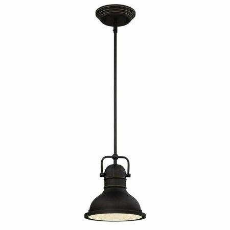 BRILLIANTBULB One-Light LED Mini Pendant Oil Rubbed Bronze with Highlights & Frosted Prismatic Lens BR2689954